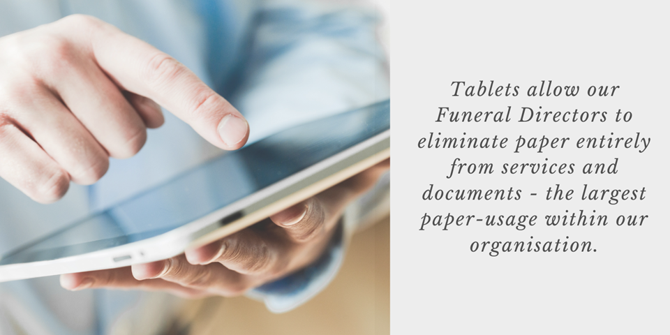 Pioneering Funeral Services - Tablet Usage